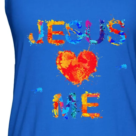 JESUS LOVES ME WITH A STRONG MESSAGE Ladies Essential Flowy Tank