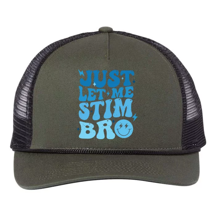 Just Let Me Stim Bro Autism Awareness Retro Rope Trucker Hat Cap