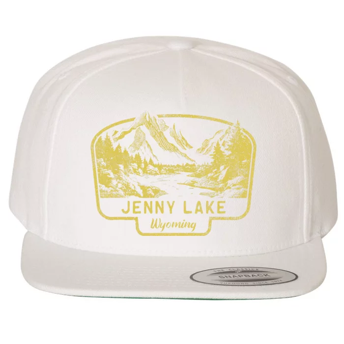 Jenny Lake Mountains Wyoming Hiking Outdoors Vintage Wool Snapback Cap