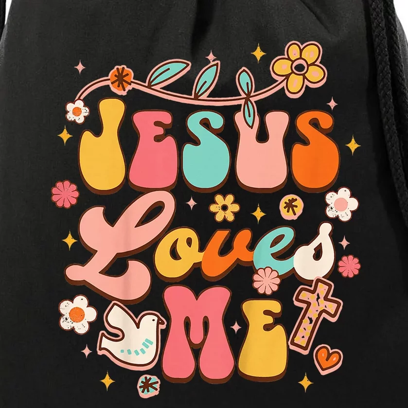 Jesus Loves Me Groovy Christian God Lover Religious Drawstring Bag