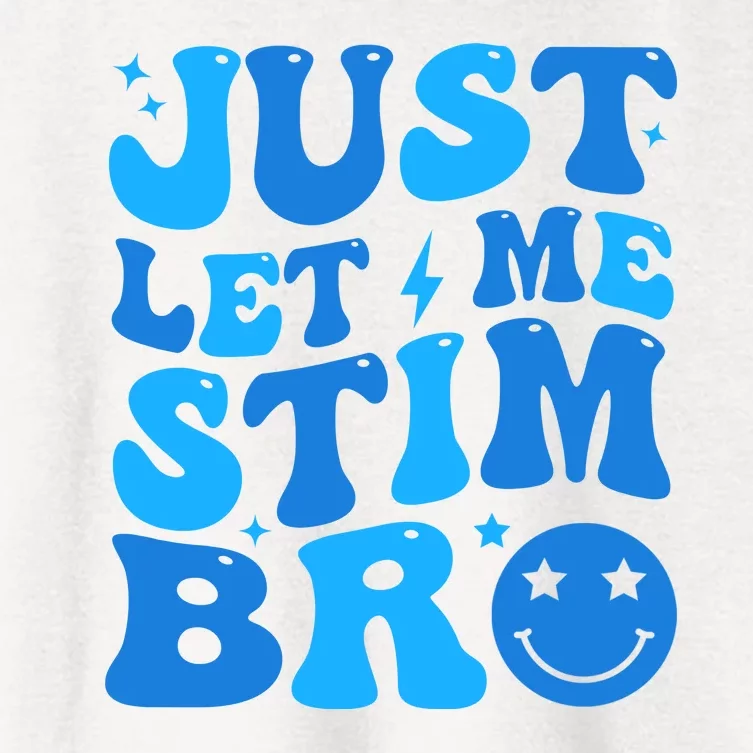 Just Let Me Stim Bro Smile Face Retro Women's Crop Top Tee