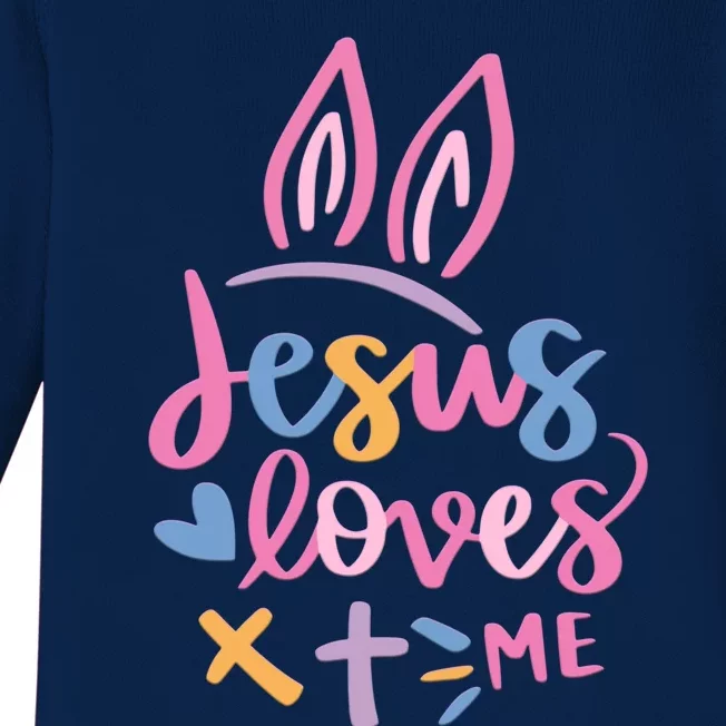 Jesus Loves Me Christian Cross Easter Day Family Outfit Gift Baby Long Sleeve Bodysuit