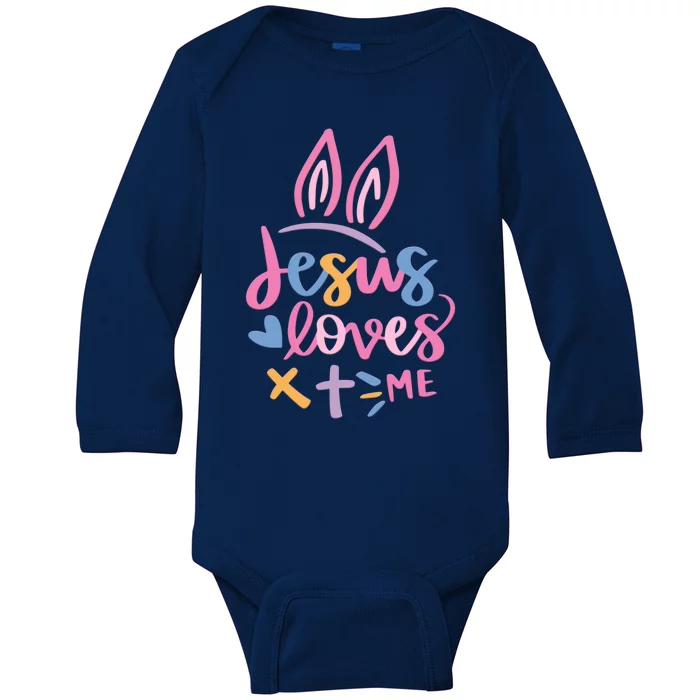 Jesus Loves Me Christian Cross Easter Day Family Outfit Gift Baby Long Sleeve Bodysuit