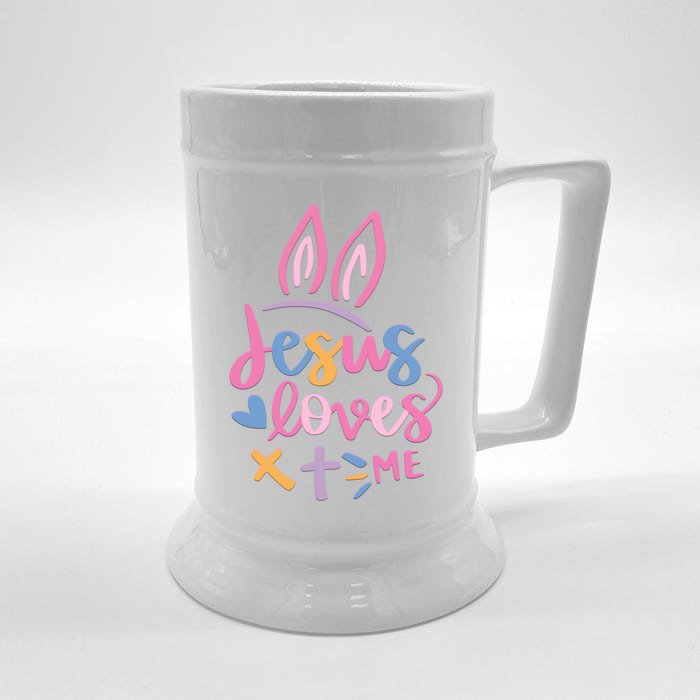 Jesus Loves Me Christian Cross Easter Day Family Outfit Gift Front & Back Beer Stein