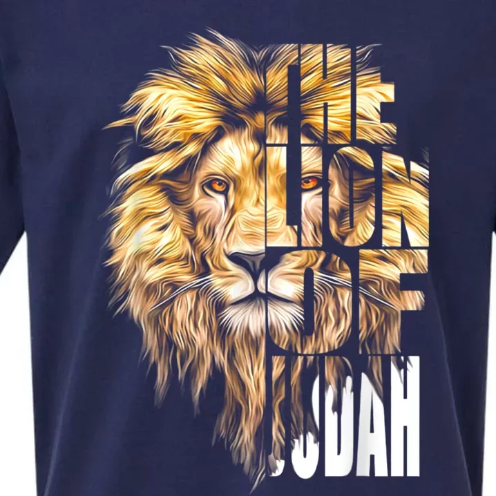 Jesus Lion Of Judah Christian Gift For Men Women Sueded Cloud Jersey T-Shirt