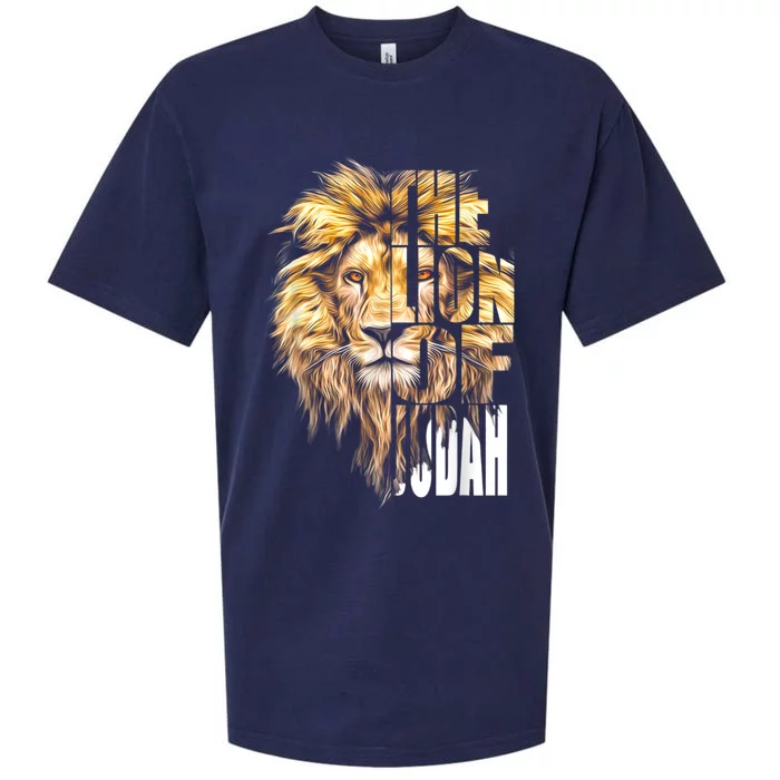 Jesus Lion Of Judah Christian Gift For Men Women Sueded Cloud Jersey T-Shirt