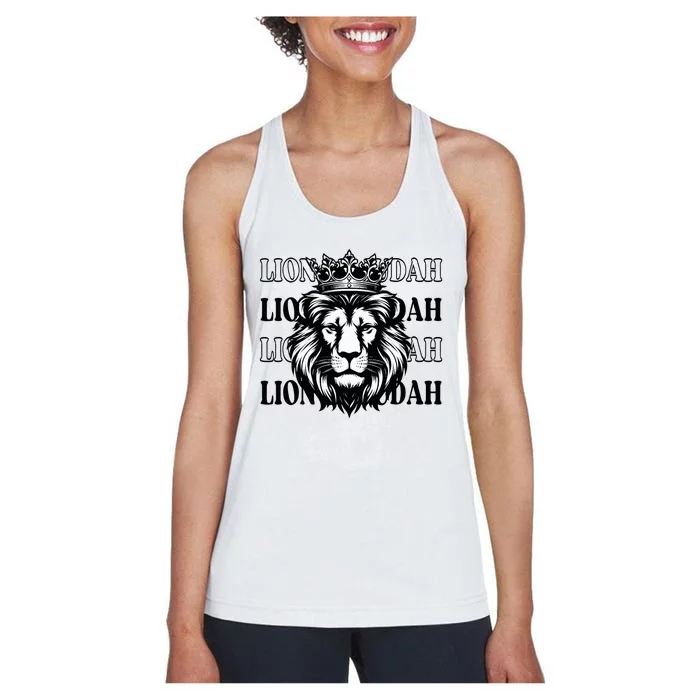 Jesus Lion of Judah Christian Bible Verse Faith Hope Love Women's Racerback Tank