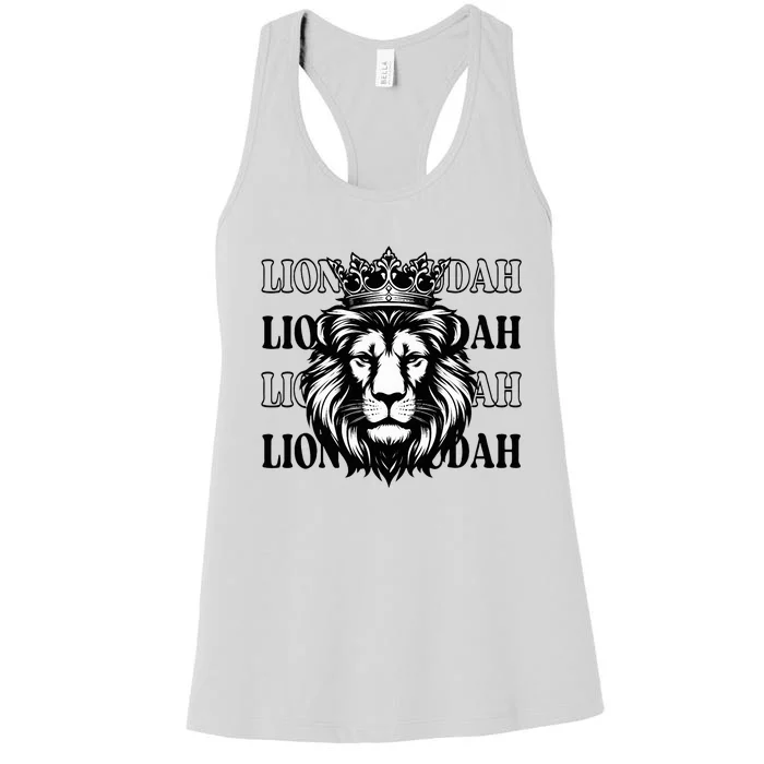 Jesus Lion of Judah Christian Bible Verse Faith Hope Love Women's Racerback Tank