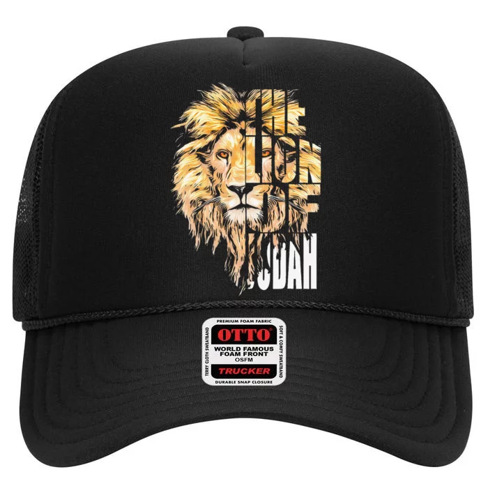 Jesus Lion Of Judah High Crown Mesh Trucker Hat