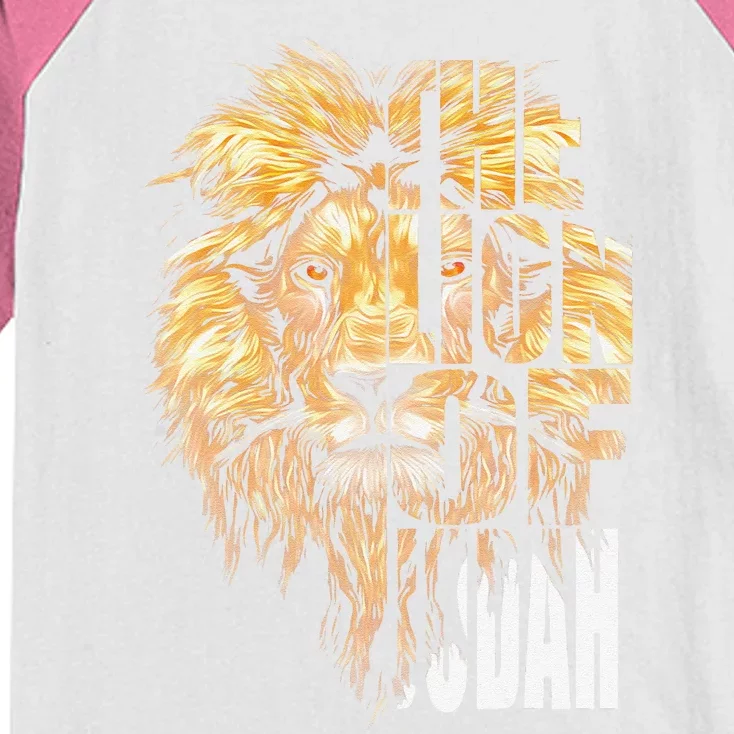 Jesus Lion Of Judah Kids Colorblock Raglan Jersey