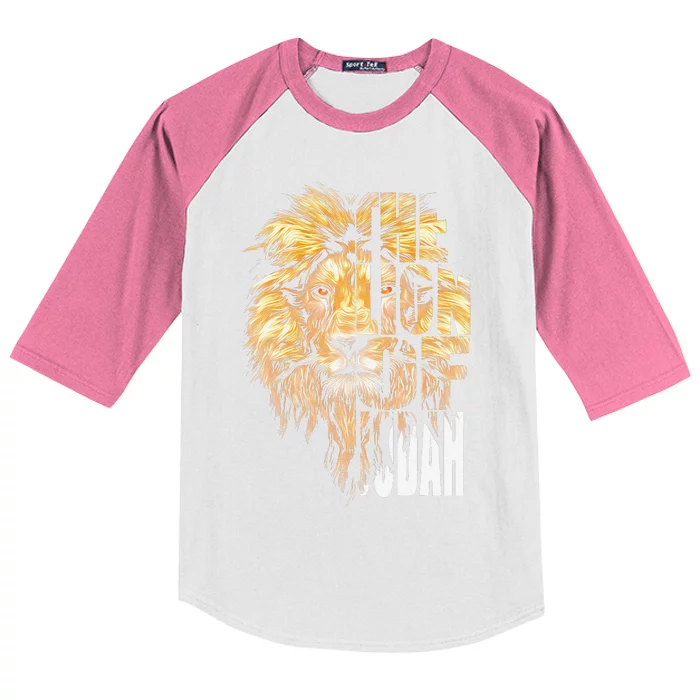 Jesus Lion Of Judah Kids Colorblock Raglan Jersey