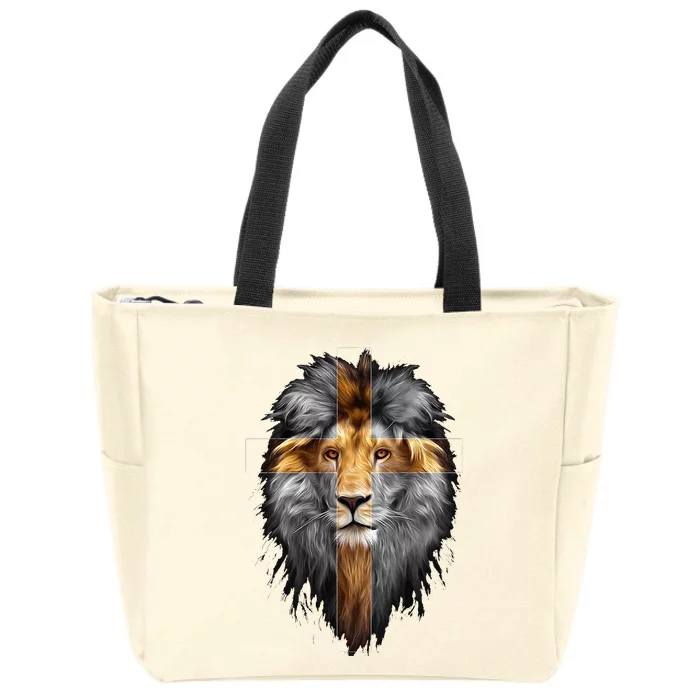 Jesus Lion Of Judah Zip Tote Bag