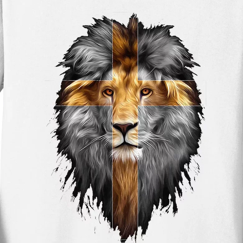 Jesus Lion Of Judah Kids Long Sleeve Shirt