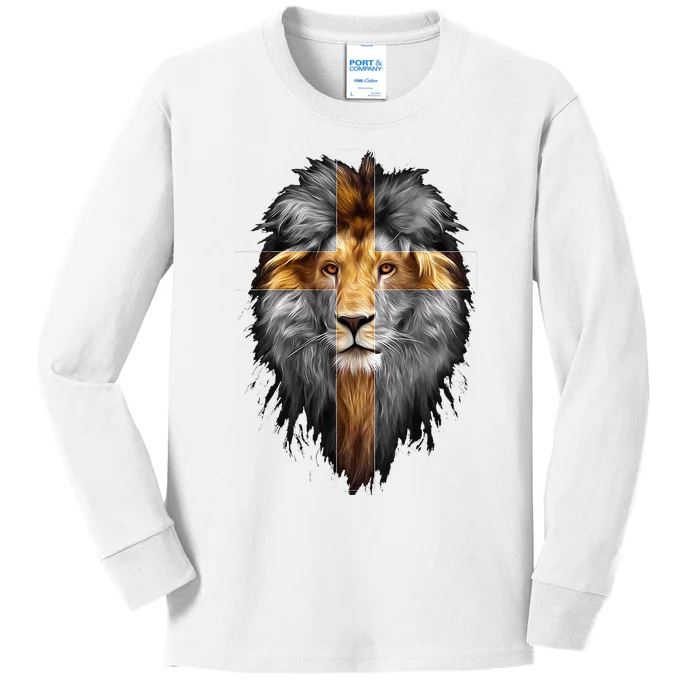 Jesus Lion Of Judah Kids Long Sleeve Shirt