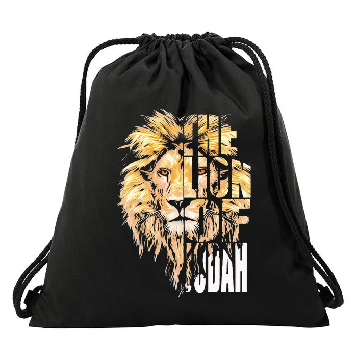 Jesus Lion Of Judah Christian Gift For Men Women Drawstring Bag