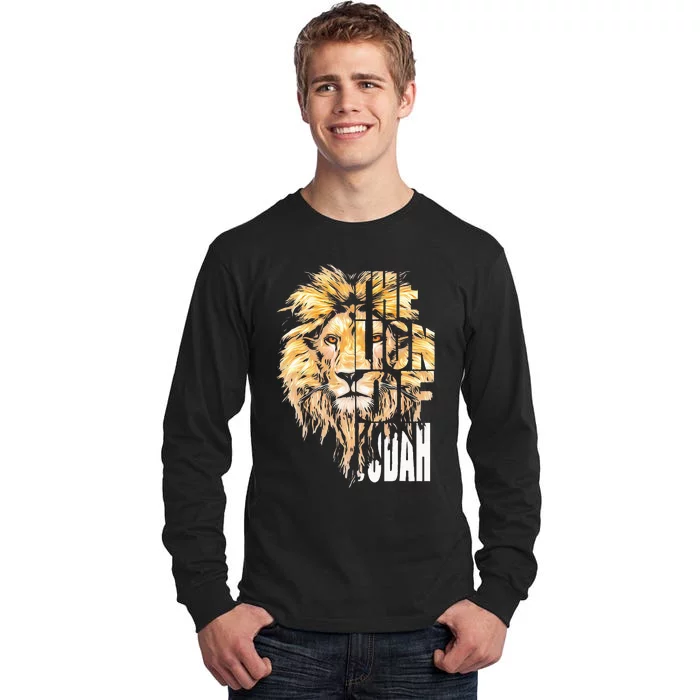 Jesus Lion Of Judah Christian Gift For Men Women Tall Long Sleeve T-Shirt