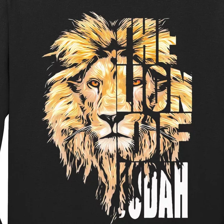 Jesus Lion Of Judah Christian Gift For Men Women Tall Long Sleeve T-Shirt