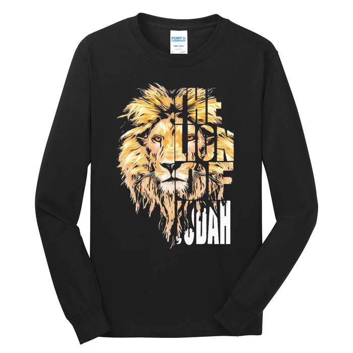 Jesus Lion Of Judah Christian Gift For Men Women Tall Long Sleeve T-Shirt