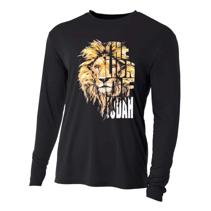 Jesus Lion Of Judah Christian Gift For Men Women Cooling Performance Long Sleeve Crew