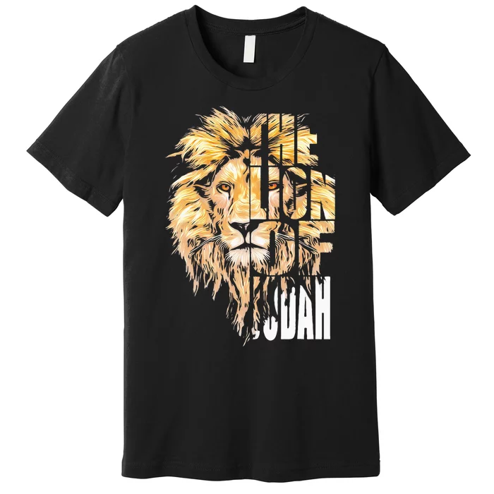 Jesus Lion Of Judah Christian Gift For Men Women Premium T-Shirt