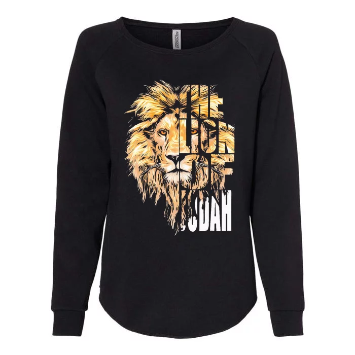 Jesus Lion Of Judah Christian Gift Womens California Wash Sweatshirt