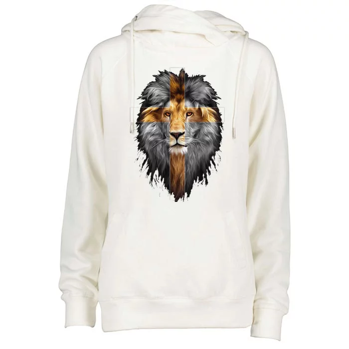 Jesus Lion Of Judah Womens Funnel Neck Pullover Hood