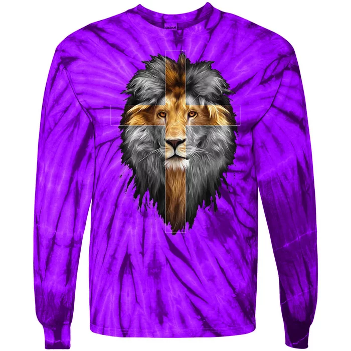 Jesus Lion Of Judah Tie-Dye Long Sleeve Shirt