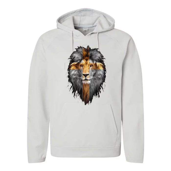 Jesus Lion Of Judah Performance Fleece Hoodie