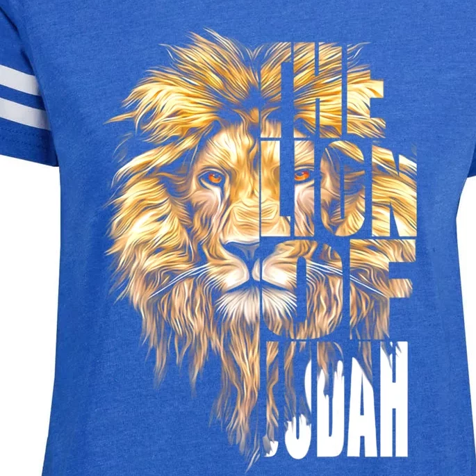 Jesus Lion Of Judah Christian Gift For Women Enza Ladies Jersey Football T-Shirt