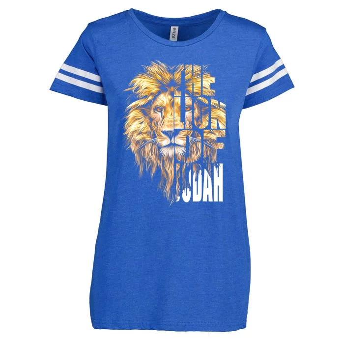 Jesus Lion Of Judah Christian Gift For Women Enza Ladies Jersey Football T-Shirt