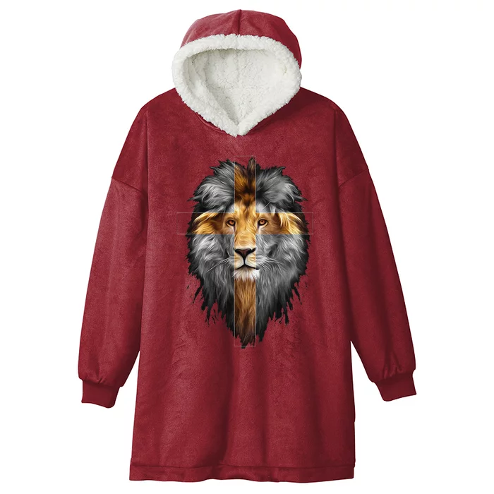 Jesus Lion Of Judah Hooded Wearable Blanket