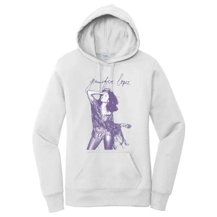 Jennifer Lopez Purple Portrait Women's Pullover Hoodie