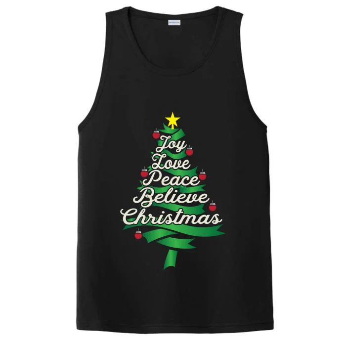 Joy Love Peace Believe Christmas Yuletide Lover Gift Cute Gift Performance Tank