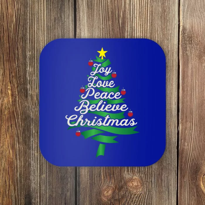 Joy Love Peace Believe Christmas Yuletide Lover Gift Cute Gift Coaster