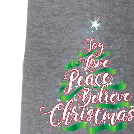 Joy Love Peace Believe Christmas Yuletide Lover Gift Cool Gift Doggie 3-End Fleece Hoodie