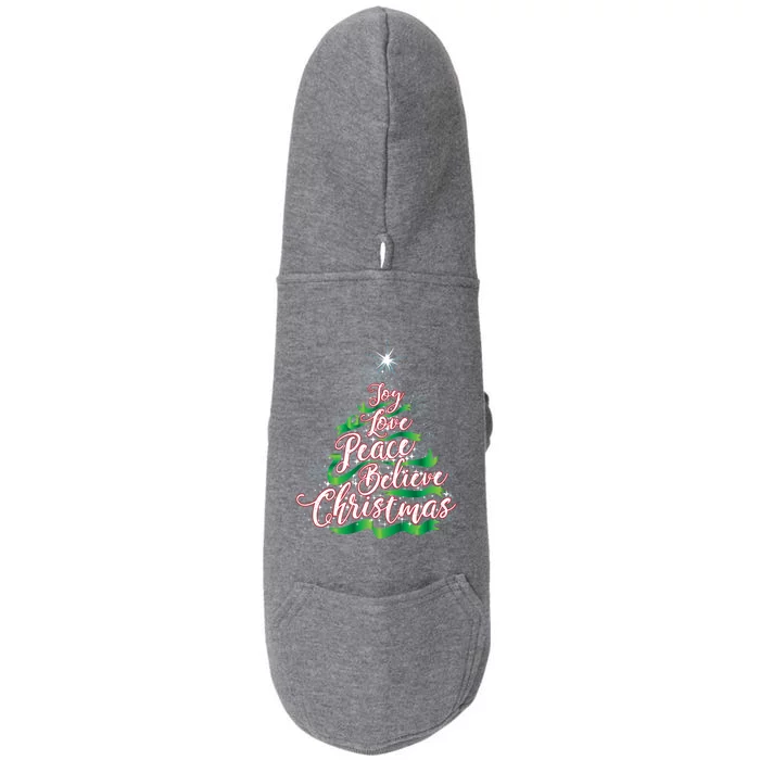 Joy Love Peace Believe Christmas Yuletide Lover Gift Cool Gift Doggie 3-End Fleece Hoodie