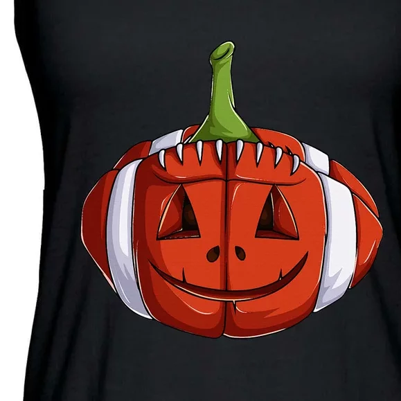 Jack Lantern Pumpkin American Football Halloween Ladies Essential Flowy Tank