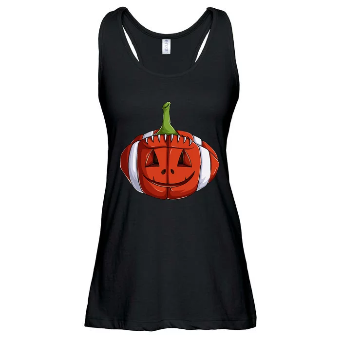 Jack Lantern Pumpkin American Football Halloween Ladies Essential Flowy Tank