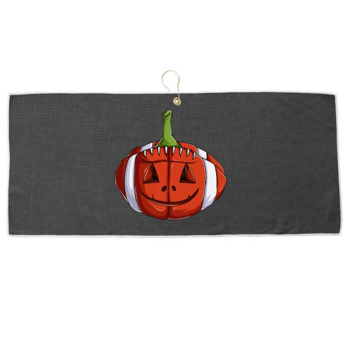 Jack Lantern Pumpkin American Football Halloween Large Microfiber Waffle Golf Towel