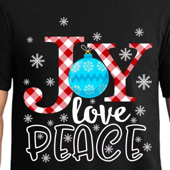 Joy Love Peace Christmas Snowflakes Ball Gift Pajama Set