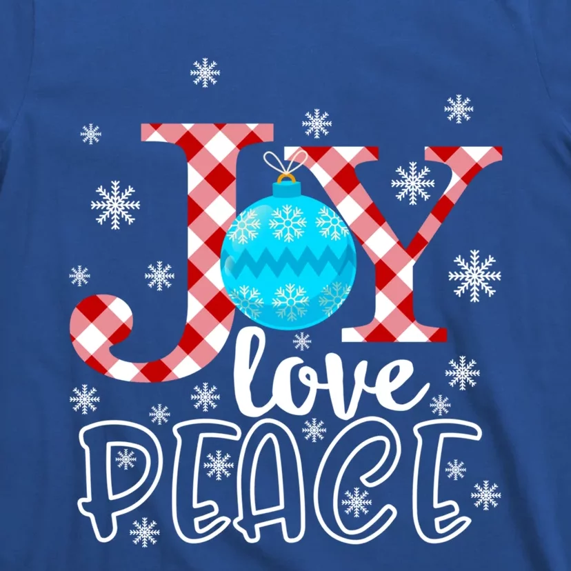 Joy Love Peace Christmas Snowflakes Ball Gift T-Shirt