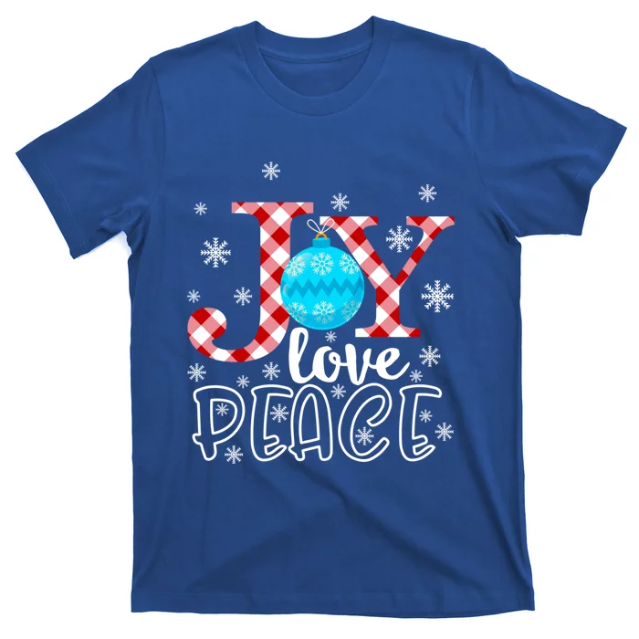 Joy Love Peace Christmas Snowflakes Ball Gift T-Shirt