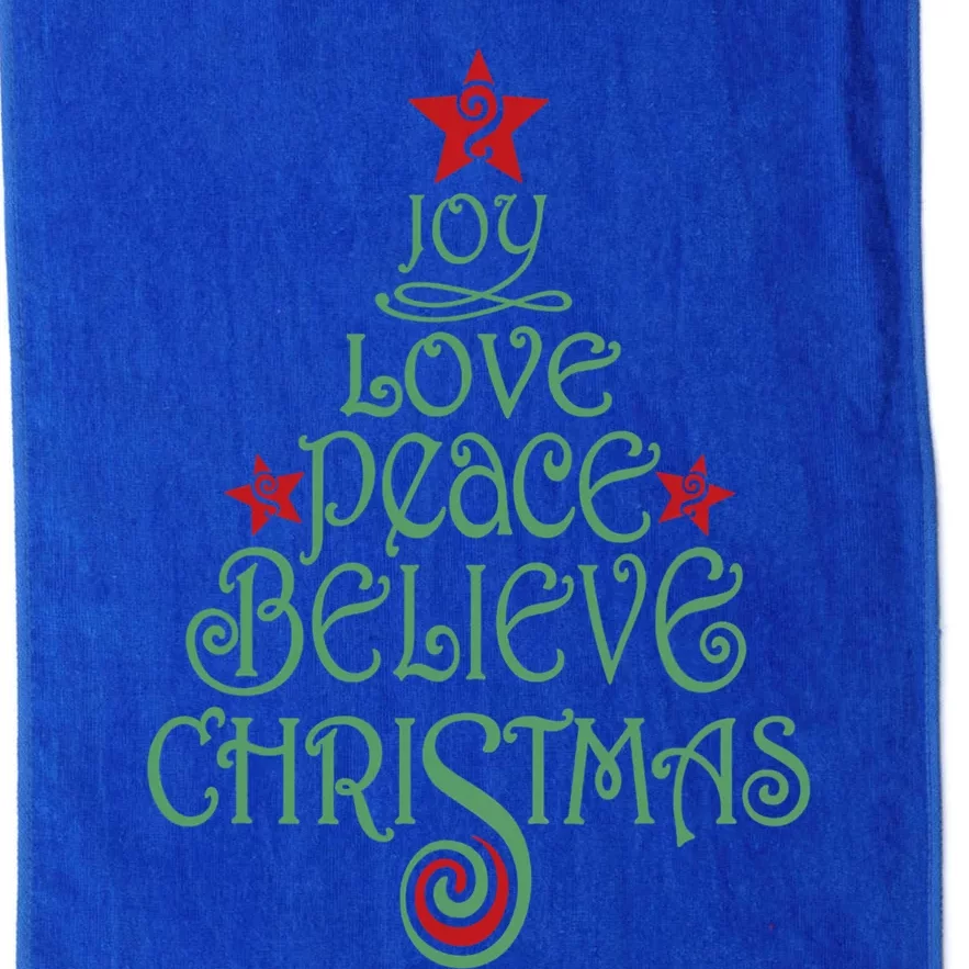 Joy Love Peace Believe Christmas Gift Xmas Tree Funny Gift Platinum Collection Golf Towel