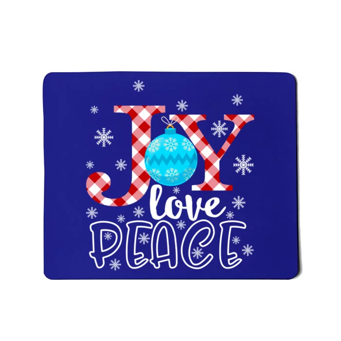 Joy Love Peace Christmas Snowflakes Ball Cool Gift Mousepad