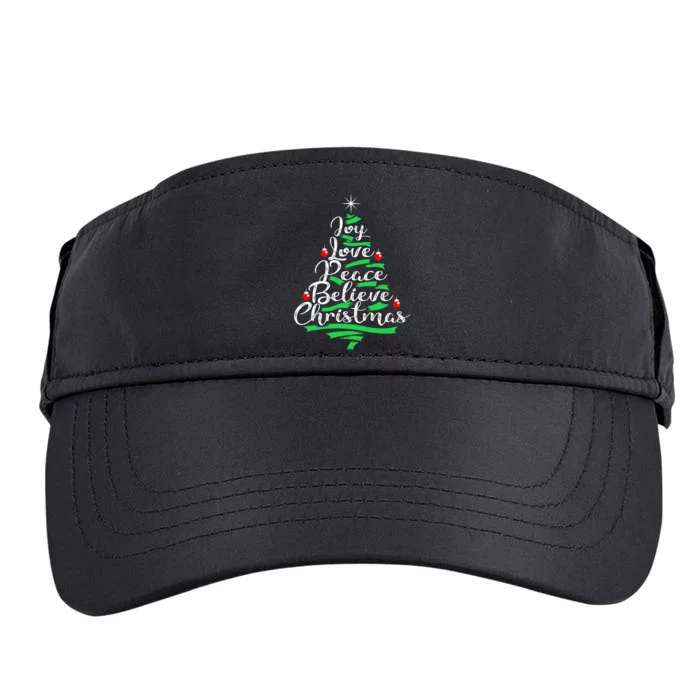 Joy Love Peace Believe Christmas Shirt Adult Drive Performance Visor