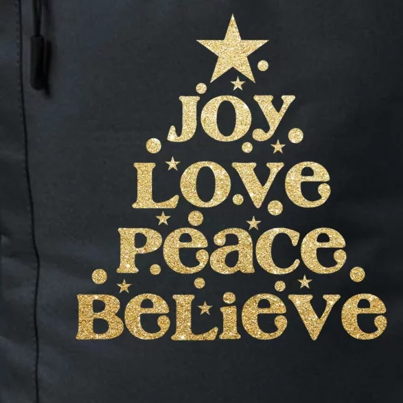 Joy Love Peace Believe Christmas Tree Daily Commute Backpack