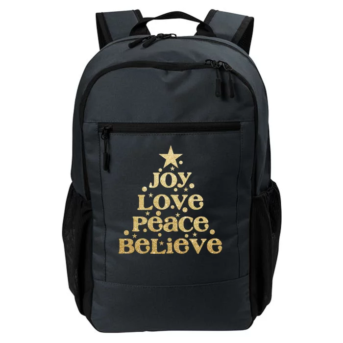 Joy Love Peace Believe Christmas Tree Daily Commute Backpack