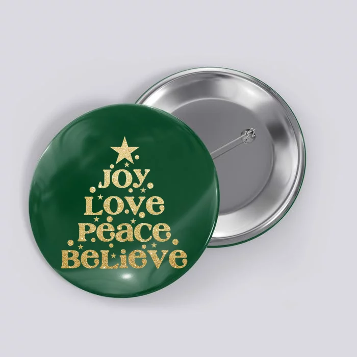 Joy Love Peace Believe Christmas Tree Button