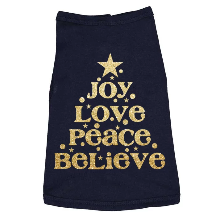 Joy Love Peace Believe Christmas Tree Doggie Tank