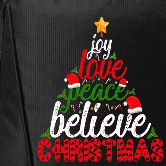 Joy Love Peace Believe Christmas Gift City Backpack